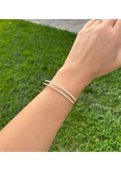 Altın Renkli Taşlı Kelepçe