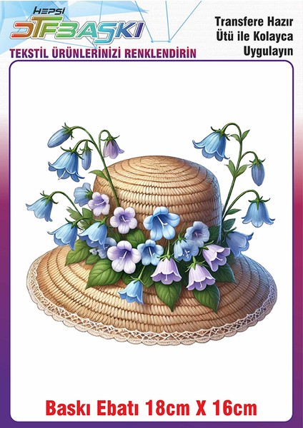 Hasır Şapka Ütü ile Yapışan Kumaş Tekstil Kıyafet Dtf Baskı