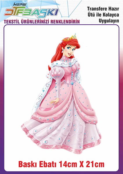 Küçük Deniz Kızı Ütü ile Yapışan Kumaş Tekstil Kıyafet Dtf Baskı