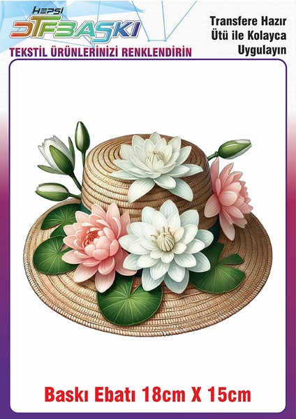 Hasır Şapka Ütü ile Yapışan Kumaş Tekstil Kıyafet Dtf Baskı