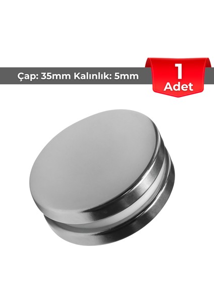 [1 Adet] Neodyum Mıknatıs Çap: 35MM Kalınlık: 5mm [D35X5] Ndfeb Güçlü Mıknatıs – Yuvarlak [N088]