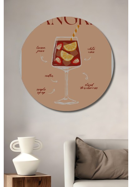 Sangria Tarifi Dekoratif Ahşap Mdf Ev/işyeri Duvar Tablo Yuvarlak Ev/işyeri Duvar Tablo