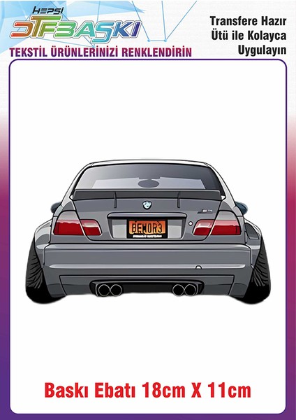 Grafik Araba Ütü ile Yapışan Kumaş Tekstil Kıyafet Dtf Baskı