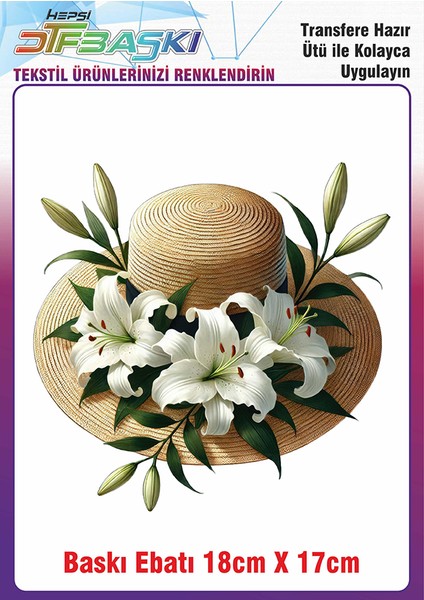 Hasır Şapka Ütü ile Yapışan Kumaş Tekstil Kıyafet Dtf Baskı