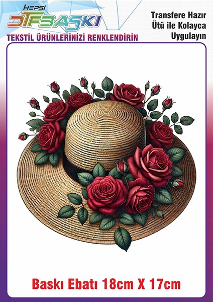 Hasır Şapka Ütü ile Yapışan Kumaş Tekstil Kıyafet Dtf Baskı