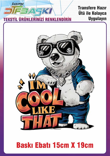 Im Cool Ütü ile Yapışan Kumaş Tekstil Kıyafet Dtf Baskı