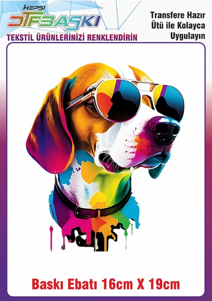 Renkli Köpek Ütü ile Yapışan Kumaş Tekstil Kıyafet Dtf Baskı