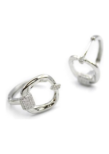 Taşlı Küpe - Gümüş