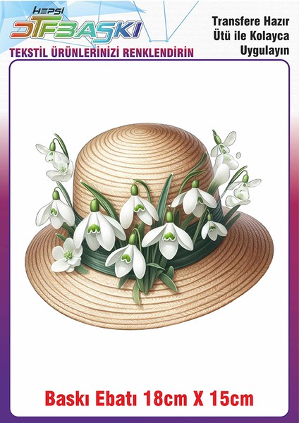 Hasır Şapka Ütü ile Yapışan Kumaş Tekstil Kıyafet Dtf Baskı