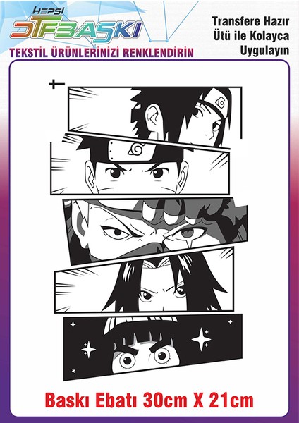 Anime Manga Ütü ile Yapışan Kumaş Tekstil Kıyafet Dtf Baskı