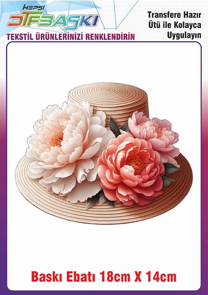 Hasır Şapka Ütü ile Yapışan Kumaş Tekstil Kıyafet Dtf Baskı