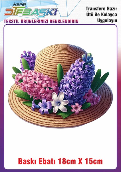 Hasır Şapka Ütü ile Yapışan Kumaş Tekstil Kıyafet Dtf Baskı