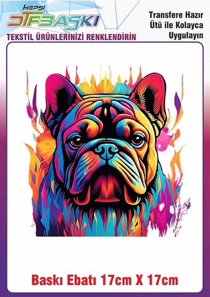 Renkli Köpek Ütü ile Yapışan Kumaş Tekstil Kıyafet Dtf Baskı