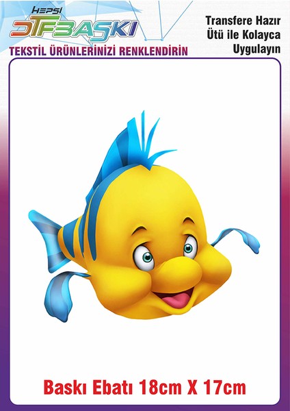 Küçük Deniz Kızı Balık Ütü ile Yapışan Kumaş Tekstil Kıyafet Dtf Baskı