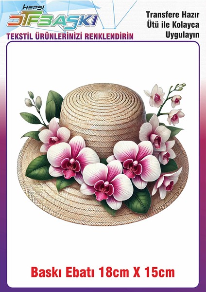 Hasır Şapka Ütü ile Yapışan Kumaş Tekstil Kıyafet Dtf Baskı