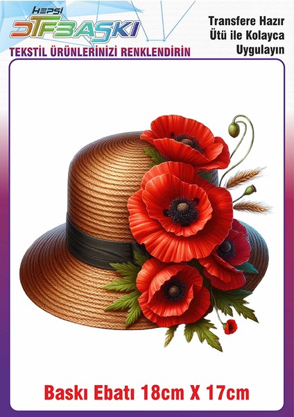 Hasır Şapka Ütü ile Yapışan Kumaş Tekstil Kıyafet Dtf Baskı