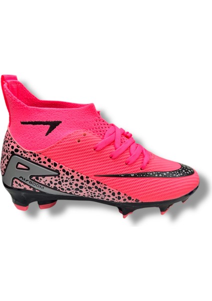 Yeni Model Özel Taban Çocuk Çoraplı Krampon Pembe Siyah Desenli modelleri