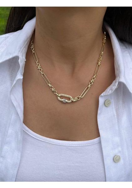 Oval Desen Taşlı Kolye fiyatları