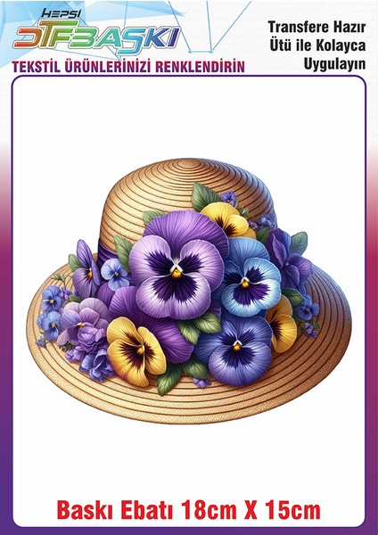 Hasır Şapka Ütü ile Yapışan Kumaş Tekstil Kıyafet Dtf Baskı