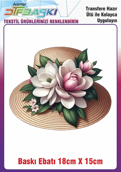 Hasır Şapka Ütü ile Yapışan Kumaş Tekstil Kıyafet Dtf Baskı