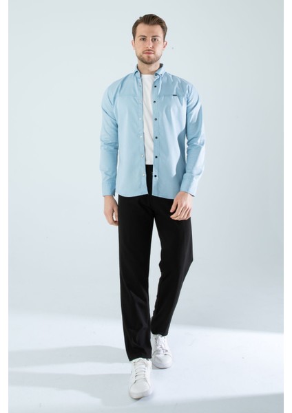 Erkek Gömlek Slim Fit Cepsiz Kot Gömlek fırsatları