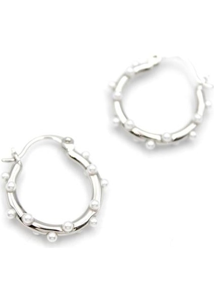 Incili Halka Küpe - Gümüş