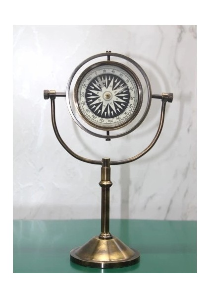 Pirinç Masa Üstü Pusula Model 4