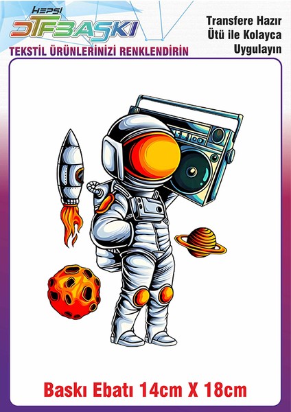 Astranot Uzay Ütü ile Yapışan Kumaş Tekstil Kıyafet Dtf Baskı