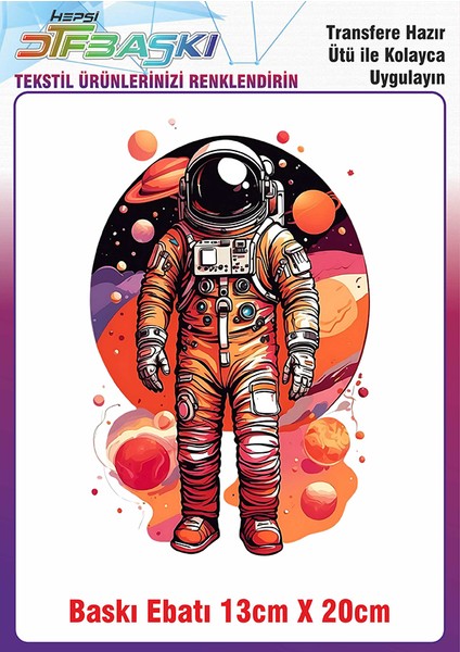 Astranot Uzay Ütü ile Yapışan Kumaş Tekstil Kıyafet Dtf Baskı