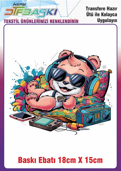 Özel Tasarım Ütü ile Yapışan Kumaş Tekstil Kıyafet Dtf Baskı 2651