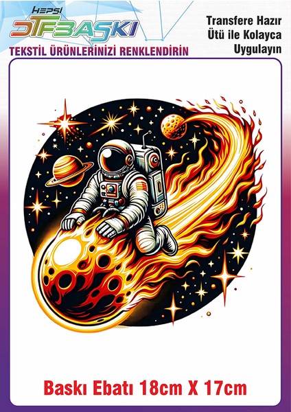 Astranot Uzay Ütü ile Yapışan Kumaş Tekstil Kıyafet Dtf Baskı