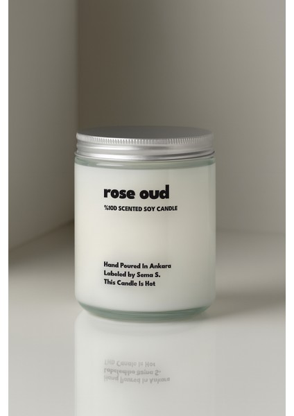 : Rose Oud : Cam Kavanozda Kokulu %100 Soya Mum (Gül, Oud, Sandal Ağacı) fiyatları