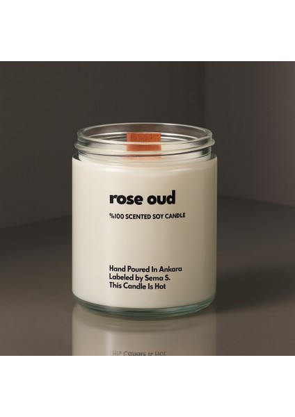 : Rose Oud : Cam Kavanozda Kokulu %100 Soya Mum (Gül, Oud, Sandal Ağacı) modelleri
