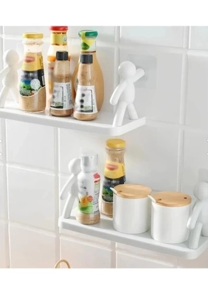 Insan Figürlü Yapışkanlı Çok Amaçlı Duvar Rafı fiyatları