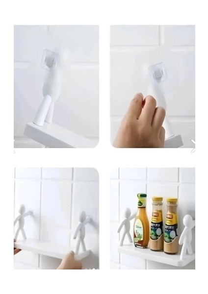 Insan Figürlü Yapışkanlı Çok Amaçlı Duvar Rafı fırsatları