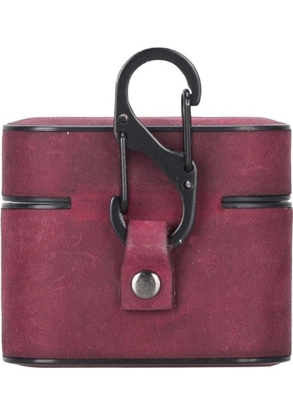 Casquet Apple Airpods 3.nesil Uyumlu Deri Kılıf Fuşya modelleri