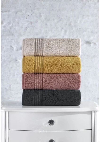 Cotton Box Plump 50X90 4'lü Havlu Seti Bej Gülkurusu Hardal Antrasit