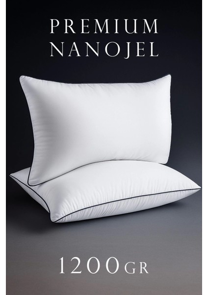 3 Adet 50X70CM Nano Jel Lüks Yastık | 1200GR Anti-Alerjik Pamuklu Yastık Seti 3lü