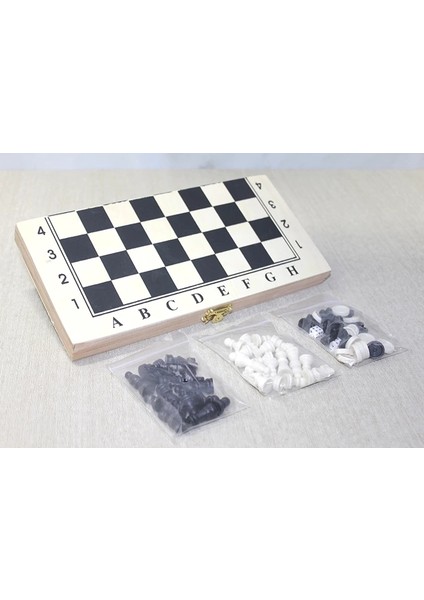 Buğz Ahşap Kutulu Satranç ve Tavla Seti ALK4026