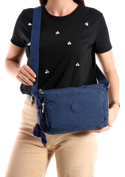 Çapraz Askılı Ultra Hafif Çok Cepli Omuz Çantası Klinkıl Kumaş