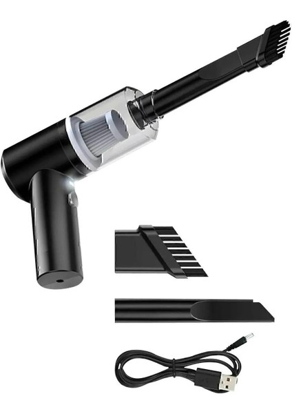 3 In 1 Şarjlı Kablosuz Vakumlu El Araba Süpürgesi Araç Ev Ofis Süpürgesi