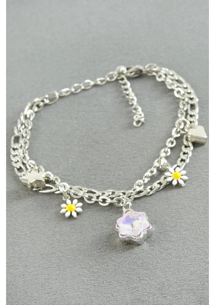 Buğz Yıldız Şans Mineli Çelik Bileklik