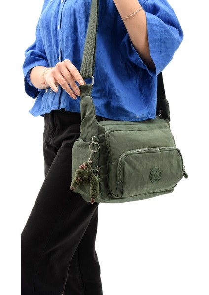 Çapraz Askılı Ultra Hafif Çok Cepli Omuz Çantası Klinkıl Kumaş