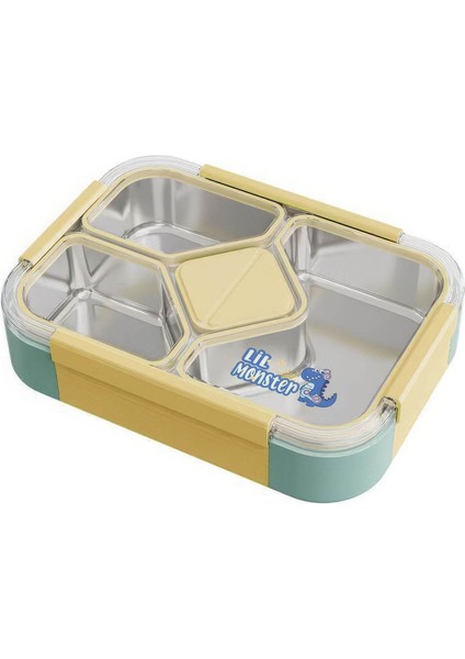 304 Çelik 1020 ml 4 Bölmeli Öğrenci Ofis Yemek Mama Kabı Sefertası MT181YSX