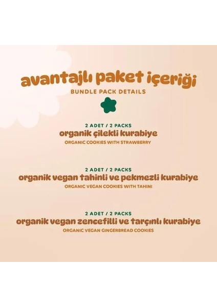 Buğz Humm Organik Kurabiye 6'lı Set (Tahinli ve Pekmezli & Zencefilli ve Tarçınlı & Çilekli) fırsatları