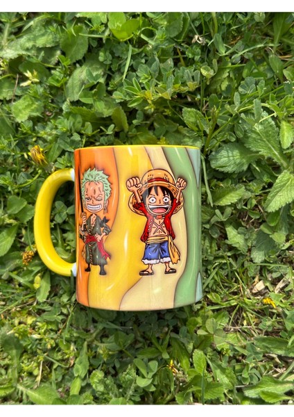 Luffy ve Zoro Kaliteli Porselen Hediyelik Kupa Bardak-Ev Ofis Çay Kahve Doğum Günü Hediyelik Kupa