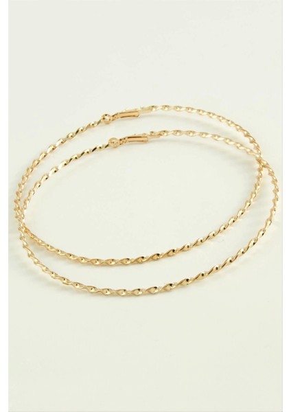 Burgulu Metal Halka Küpe 8-9-10 cm