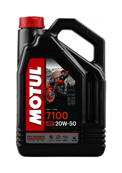 7100 20W-50 4 Lt Tam Sentetik 4 Zamanlı Motosiklet Motor Yağı (Ester Teknolojili)