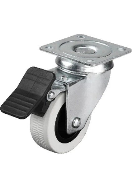 Buğz 334 - 50X20 mm Çift Bilyalı Tablalı Frenli Teker 4 Adet