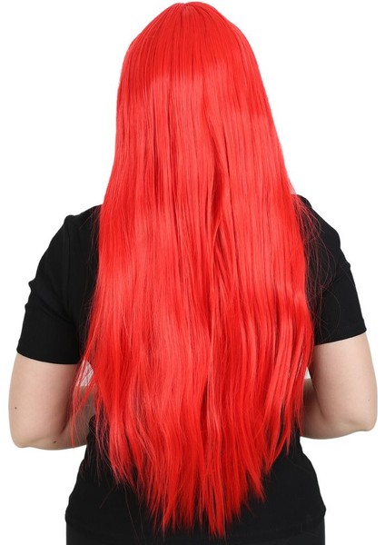 Uzun Kahküllü Fiber Sentetik Peruk / Kırmızı fırsatları